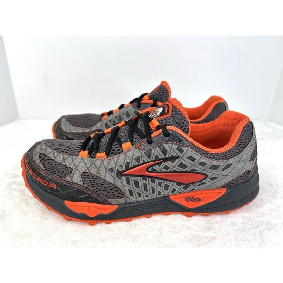 Brooks Cascadia 7 Trail Running Sneaker Shoes Mens 9.5 D Grey Orange 1101151D006 main image 4
